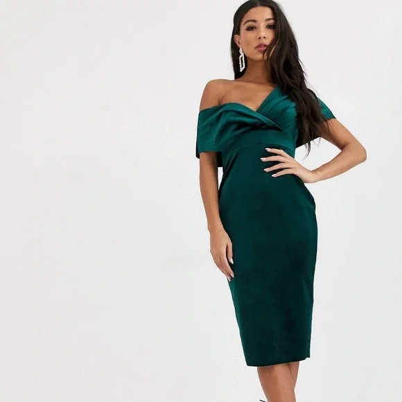 ASOS | Dresses | Asos Velvet Green Dress | Poshmark